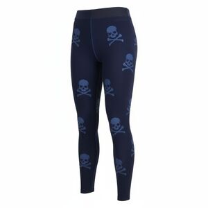 Ultracor x SoulCycle Navy Blue Velvet Skull Leggings